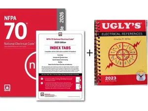 NFPA 70 National Electrical Code 2026 + index tab + ugly electrical 23 Spiral