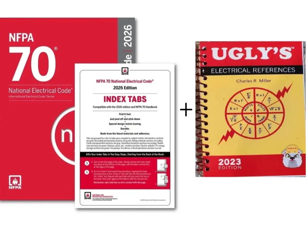 NFPA 70 National Electrical Code 2026 Spiral Bound Notes - Office Reference Tool with Index Tabs and Ugly Electrical 23 Content