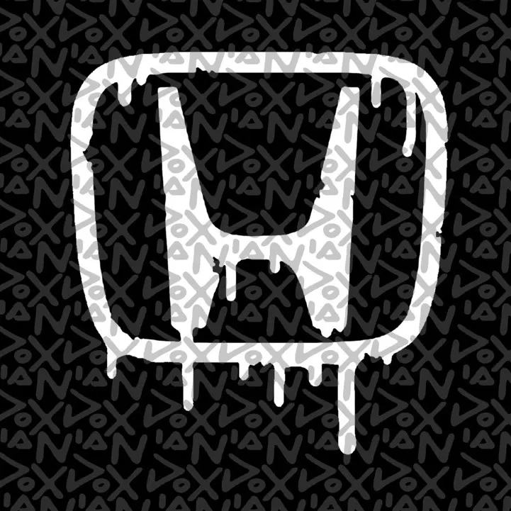 Honda Logo Dripping Vinyl Sticker - Waterproof and Fade Resistant
