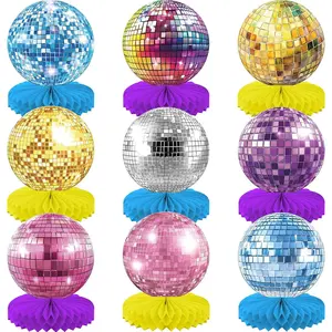 , Grad Disco Ball Centerpieces - Pack of 9, Graduation Centerpieces for Tables | Colorful Disco Ball for Graduation Decorations 2026 | 90s Theme Party Decorations | Disco Ball Party Decorations