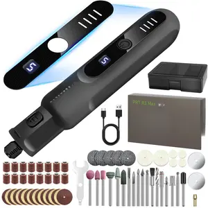 Cordless Rotary Tool Kit LED Ring Work Light, 2.0Ah Li-ion Battery 5 Speed 70 Accessories Portable Outdoorfun Drill Bits Torque Wrench