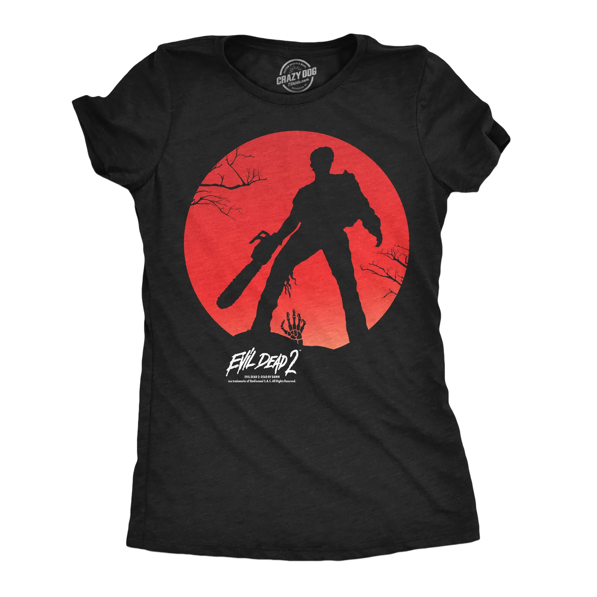 Womens Evil Dead 2 T Shirts Funny Horror Movie Tees For Ladies Funny Womens T Shirts Cute Vintage Fashion Casual Ladies T-Shirt Gift Halloween Tops for Women Funny Movie Top Women's Novelty Tees Black -