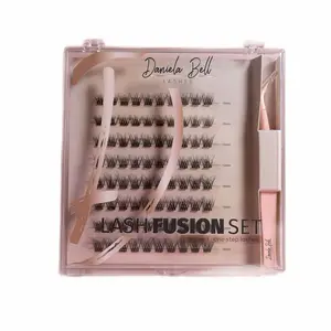 Daniela Bell Lash Fusion Set - Pre-glued One Step Lashes for Effortless Application - Perfect for Enhancing Your Look Eyelashes Makeup Cosmetic Eyelash Extensions Eyelashes Extensions
