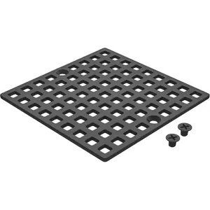 3-7/8" Matte Black Shower Drain Cover - Square Floor Drain Cover Replacement - Hair Catcher/Drain Strainer for Bathrooms, Showers, and Sinks - SUS304 Stainless Steel & CUPC Certified