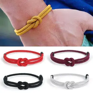 Noter New Men Rope Bracelet Grade A 4mm Cord Chain Braslet Adjustable 5 Colors Lucky Red Thread Fabric Braclet Armband Herren