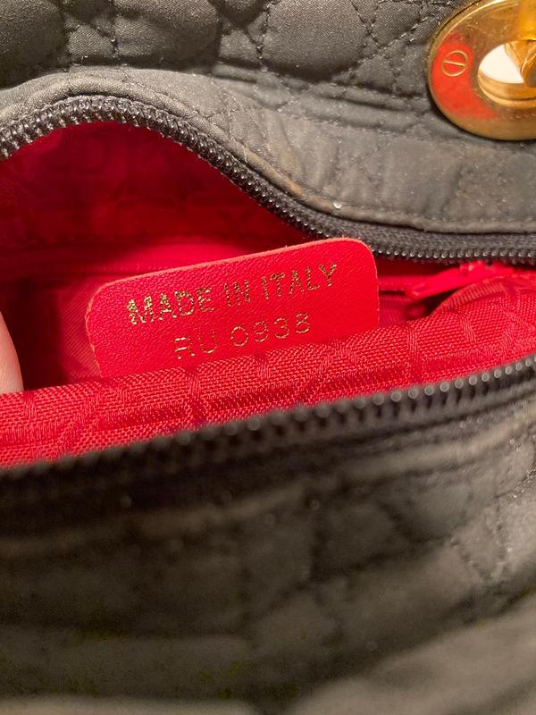 Pre-owned CHRISTIAN DIOR Nylon Top Handle Bags Black Mini Lady Dior Bag