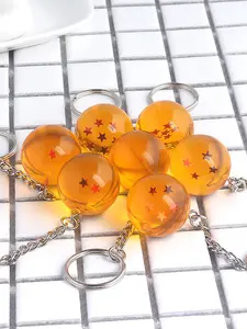 Dragon Ball Keychain, 1-7 Star Design, Unisex Accessory for Backpacks & Crossbody Bags, Perfect Fan Gift, Birthday Present