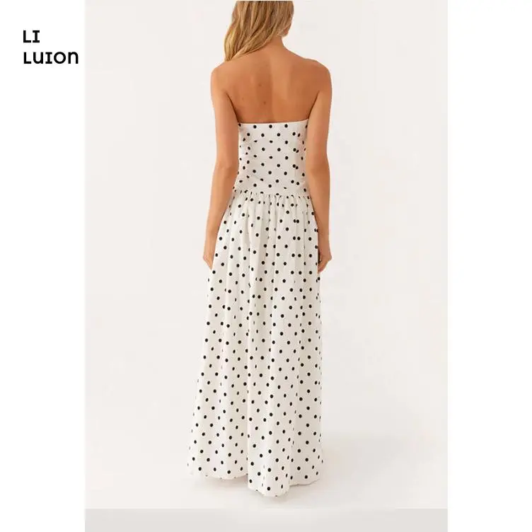 white with blue flower dress Millà Women's Wonderful White A-line Maxi Dress - blue main image 1