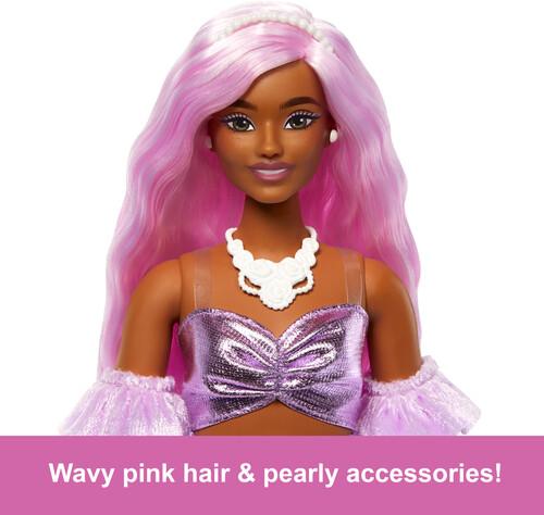 Mattel - Barbie Deluxe Style with Pink Hair and Metallic Pink Dress with Accessories  [Collectible Figurine/Statue/Bust] Paper Doll
