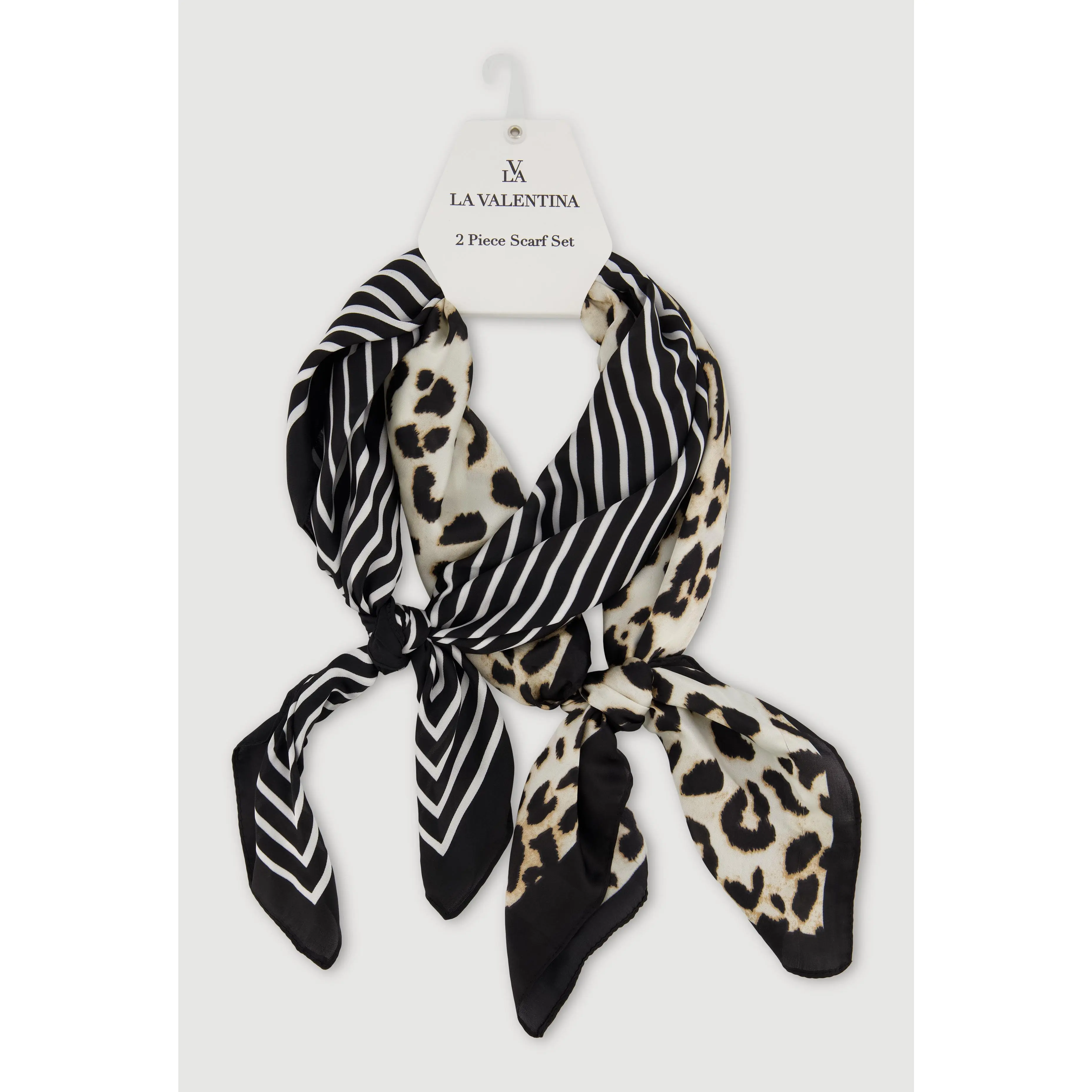 Leopard and Illusion Print Multiway Scarves 2 Pack