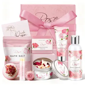 Gifts for Women, Birthday Gifts for Women, Bath and Body Gift Basket Mothers Day Gifts, Rose Home Spa Set Self Care Gift, Thank You for Mom Sister Her Teacher Friends Friendship