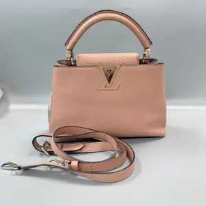 Pre-owned Auth Louis Vuitton Capucines Pink Taurillon Leather Handbag KC514 26.05.21