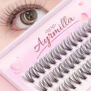 Wholesale: 5 boxes (120 clusters), 10–12 mm, large 20D cluster false eyelashes, matte black mink false eyelashes