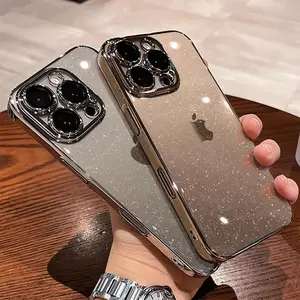 Glitter Phone Case, Anti-drop & Shockproof Phone Protective Cover, Phone Accessories Compatible with iPhone 15 14 13 12 11 Pro Max, Casing
