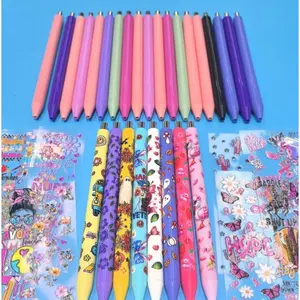 98pcs Colorful Clipless Plastic Pen Stickers Set for DIY Craft