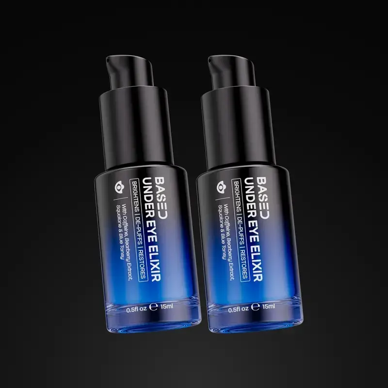 BASED Under Eye Elixir – Hydrating Refreshing & Brightening Formula – Reduces Dark Circles Puffiness  and Under-Eye Fine Lines – Simple Effective Daily Eye Serum – 0.5 fl oz / 15ml
