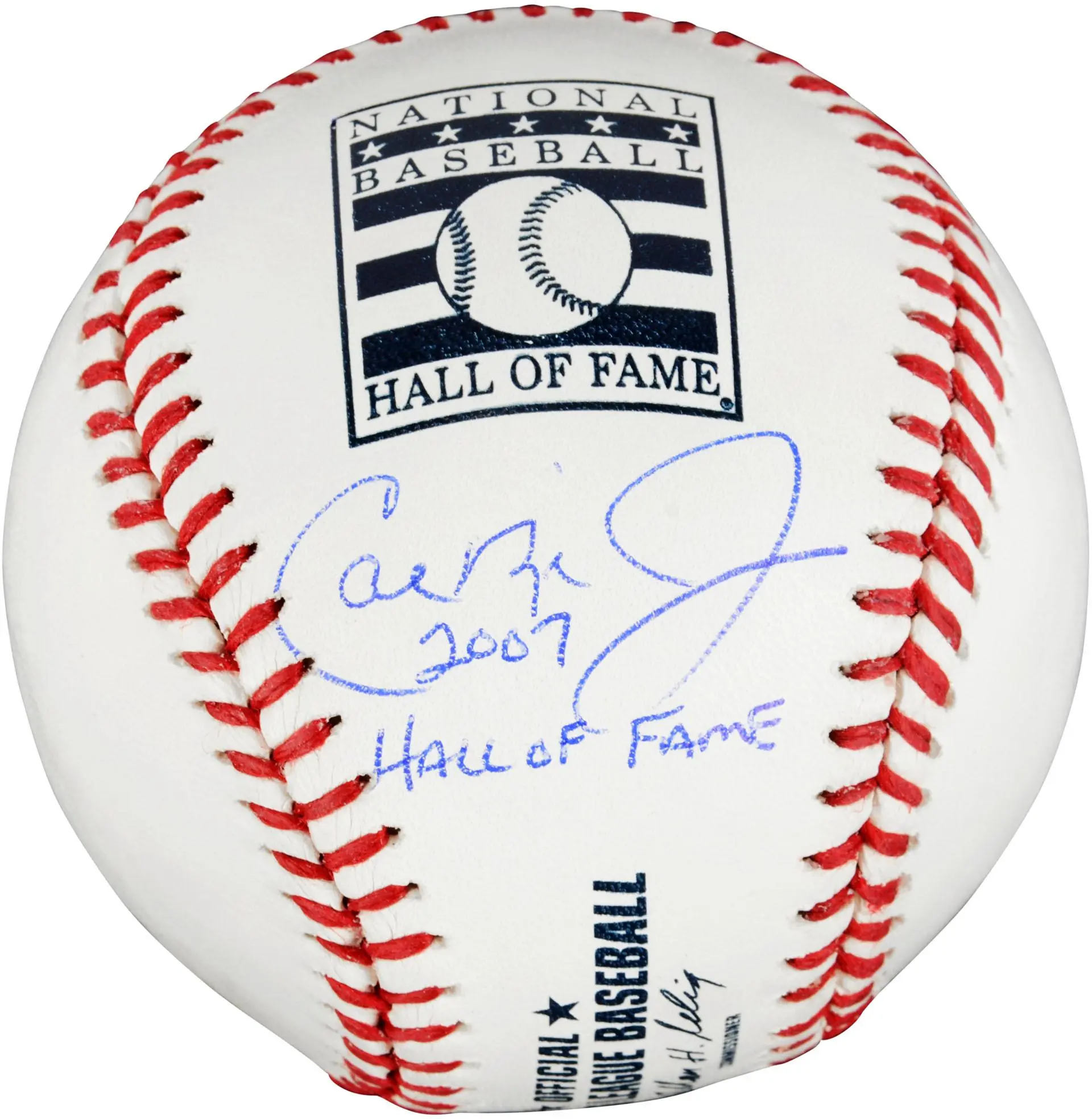 Cal Ripken Jr Baltimore Orioles Autographed HOF Logo Baseball with "2007 Hall of Fame" Inscription - Fanatics Authentic Certified