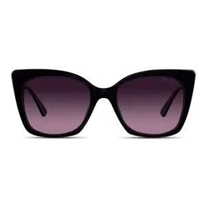 Velvet Eyewear Ada Sunglasses V747BK05 Black Frame Grey Fade Lens 52mm x 17mm x 140mm UV Protection Cat Eye Style
