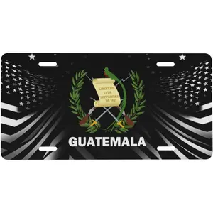 Coat of Arms of Guatemala Flag Aluminum Stainless Decorative Car Front Personalized License Plate 6 X 12 in Useful
