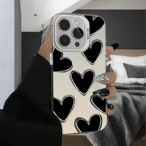 Heart Pattern Phone Case, Anti-drop Cellphone Protective Case, Protector, Total Protective Shockproof Mobile Phone Cover for iPhone 11/12/13/14/15 Pro Max, Casing