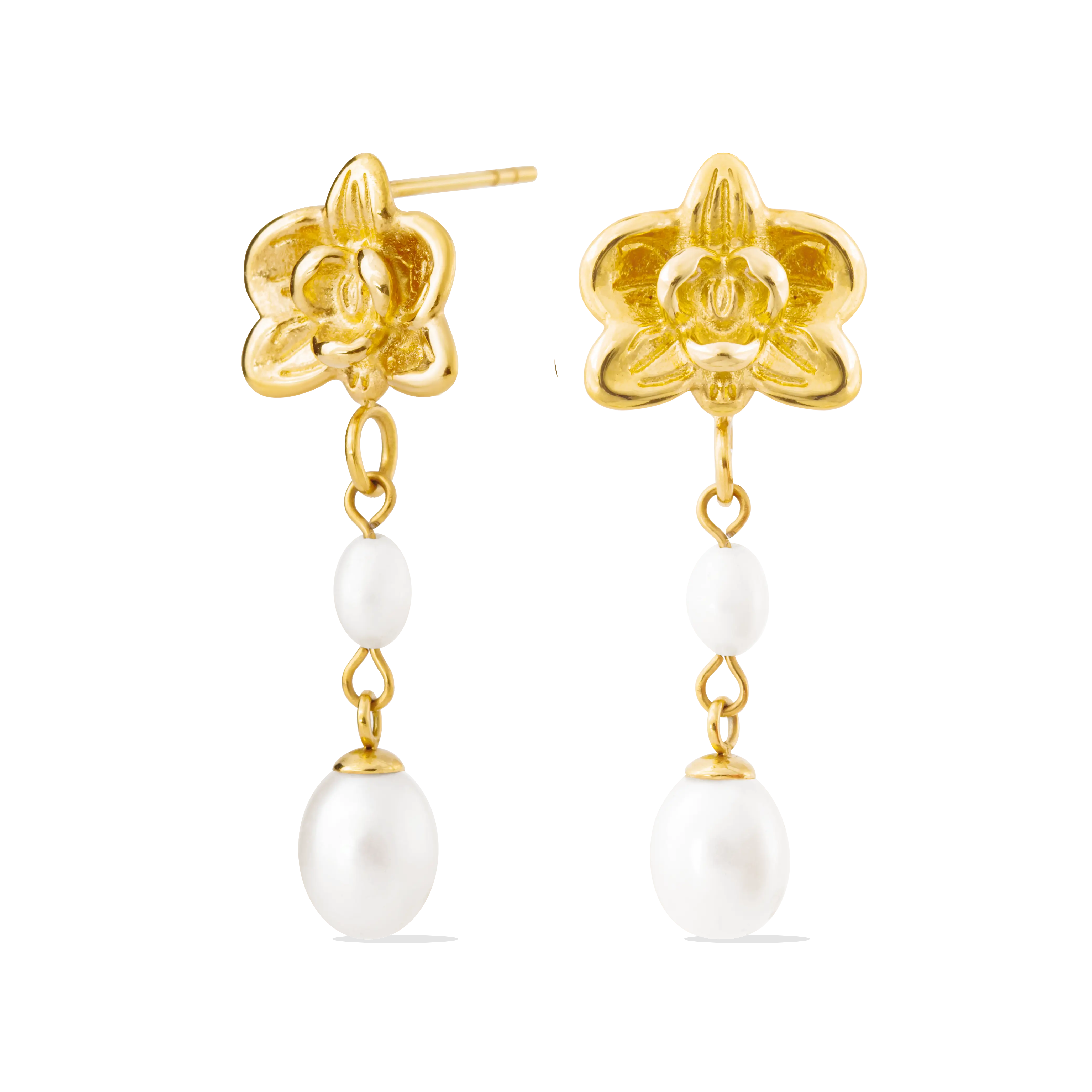 Orchid Bloom Pearl Earrings
