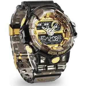 *MWA-PP  Watch for Men Watch Men Digital Sports Watch Large Digital Analog Dual Display Waterproof Watches with 3 Alarms Countdown Stopwatch Date Dual-Time LED Light Multifunctional Military Wrist Watches