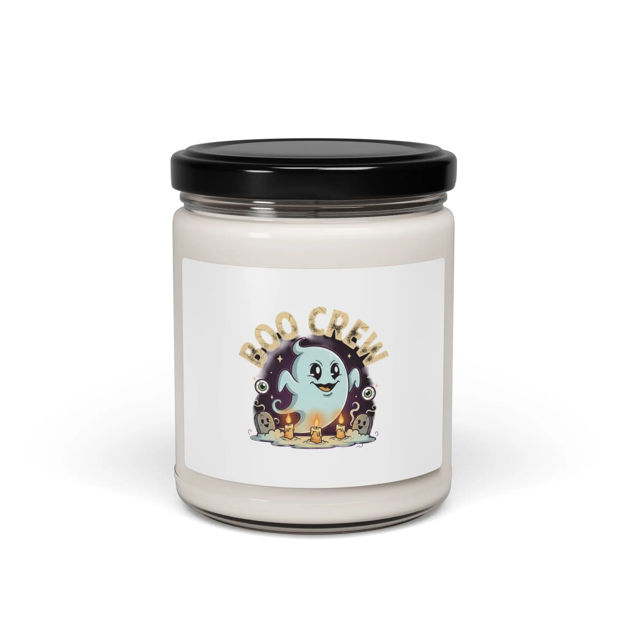 Boo Crew Illustration Candle, Soy Jar Candle | Spooky Movie Night, Cozy Horror Decor
