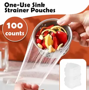 100 Counts Disposable Dishwashing Sink Drain fine mesh strainer Mesh Bag, has excellent stretchability for easy use