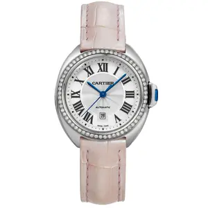 Cartier Cle de Cartier W4CL0005 Stainless Steel Diamond Bezel Pink Strap WHP041208