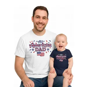All American Dad Father's Day Dad and Baby Matching Outfits Dad / Baby