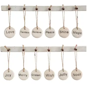 Tag Ornament with Holiday Word