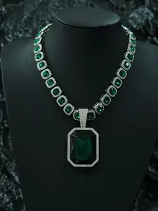 Rhinestone Decorated Pendant Necklace for Women & Men, Fashion Jewelry for Party, Daily Clothing Decor, Trendy All-match & Exquisite Jewelry for Birthday Gift