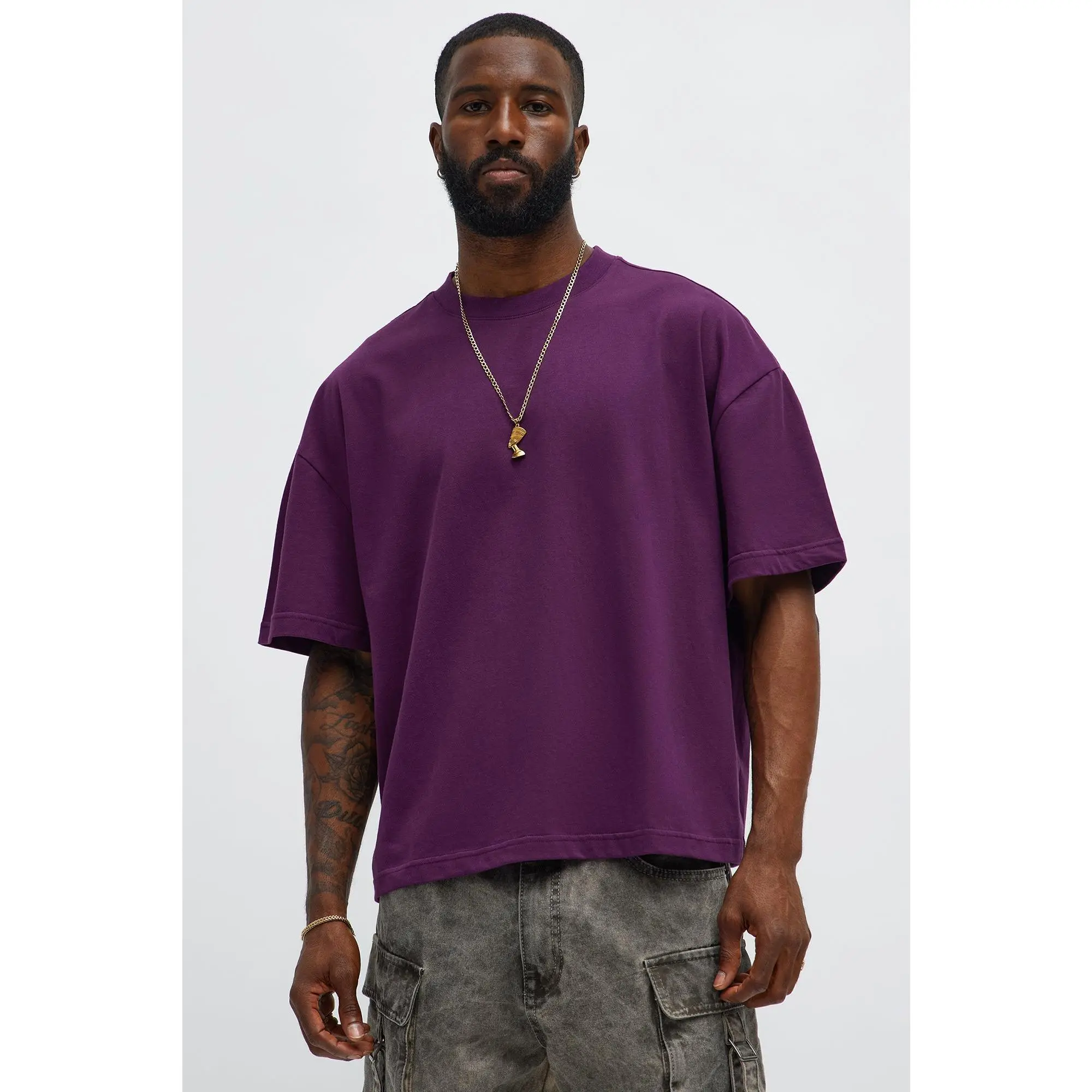 Boxy Premium Midweight Tee - Plum - TikTok Shop