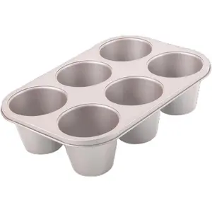 6-Cavity Non-Stick Popover Pan Tray Mold for Premium Homemade Cupcakes, Muffins, Cheesecakes, Breads - Professional Grade for Bakery & Kitchen Oven