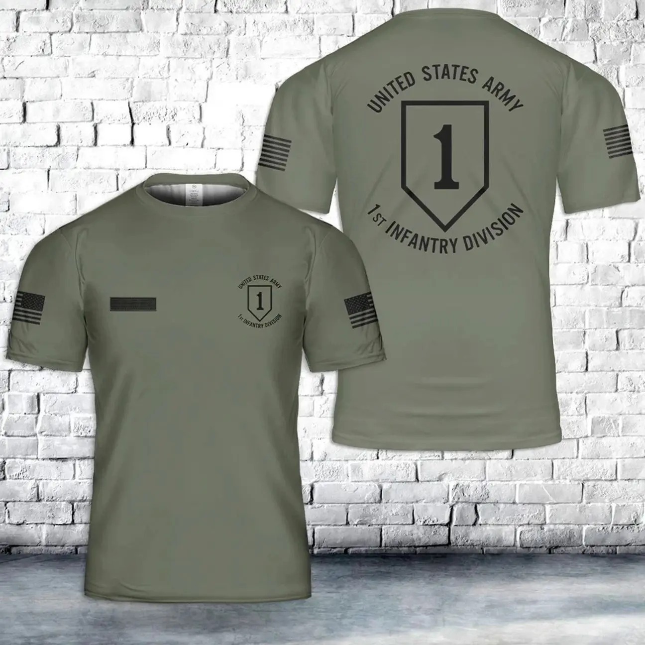 Custom Name US Army 1st Infantry Division Military AOP Shirt 3D shirt S-5XL Veteran, US Army, Pride, Graphic T shirt DGF