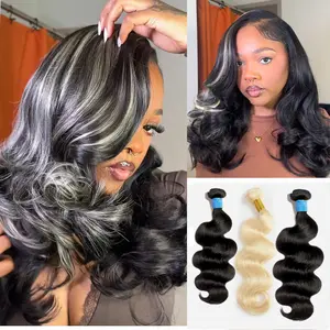 [Ashine] 12A 1B/613 T1B/P4/27 Peekaboo Highlight Human Hair Bundles 100% Virgin Vietnamese Hair Tangle-Free, No Shedding, Can Be Dyed & Styled