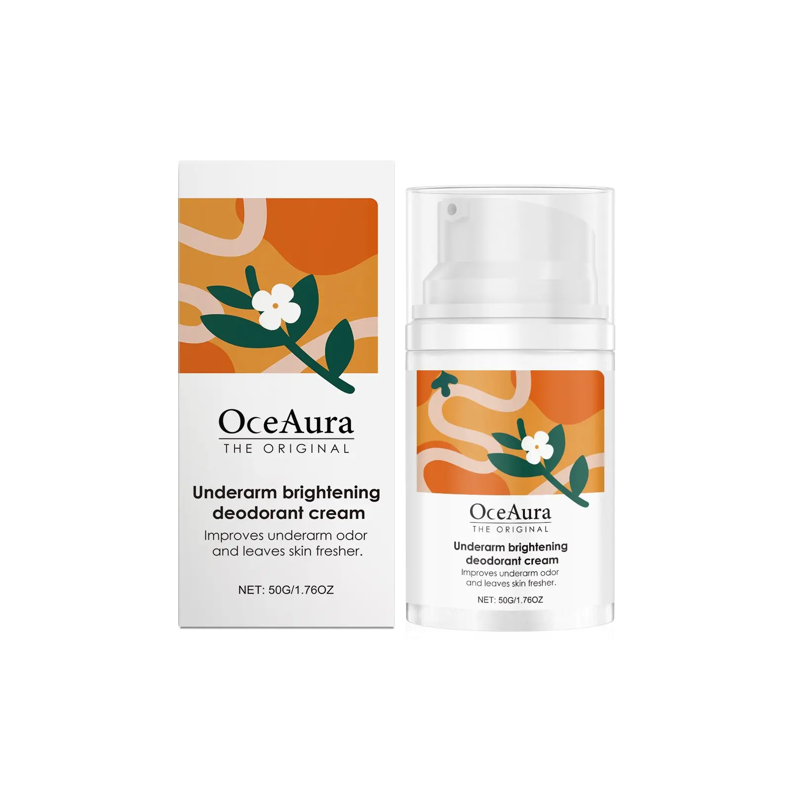 OCEAURA Underarm Brightening Natural Deodorant Cream Vitamin C Aloe Vera Soothing Moisturizing Underarm Care Cream Deodorant Personal Care
