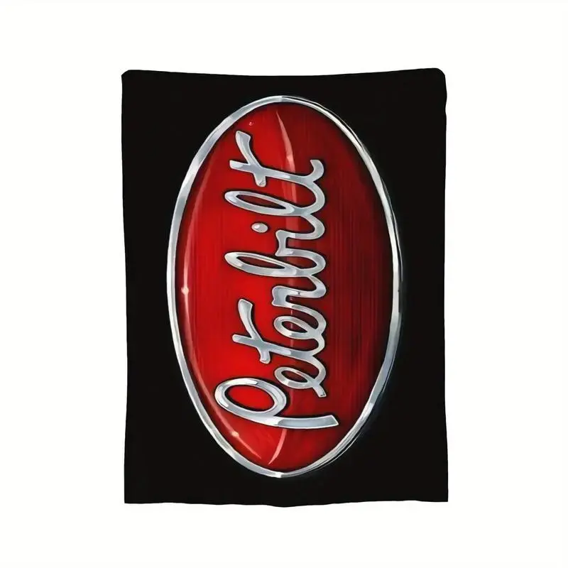 Retro Peterbilt-themed print buttery soft flannel blanket, warm multi-purpose throw for living room, office, sofa, Halloween and Christmas gift, buttery soft blankets