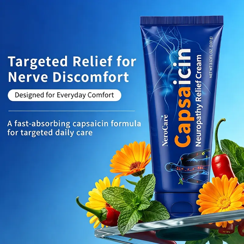 NeroCare Neuropathy Cream - Soothing Cream for Feet, Legs, Hands, Etc. Capsaicin Menthol Gentle Daily Body Care | 100g