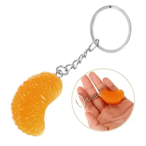 BIGWIG Fruit-Shaped Orange Slice Plastic Keychain with Clip - Stainless Steel Cute Fashion Accessory for Daily Wear, Bag Decoration summerwins