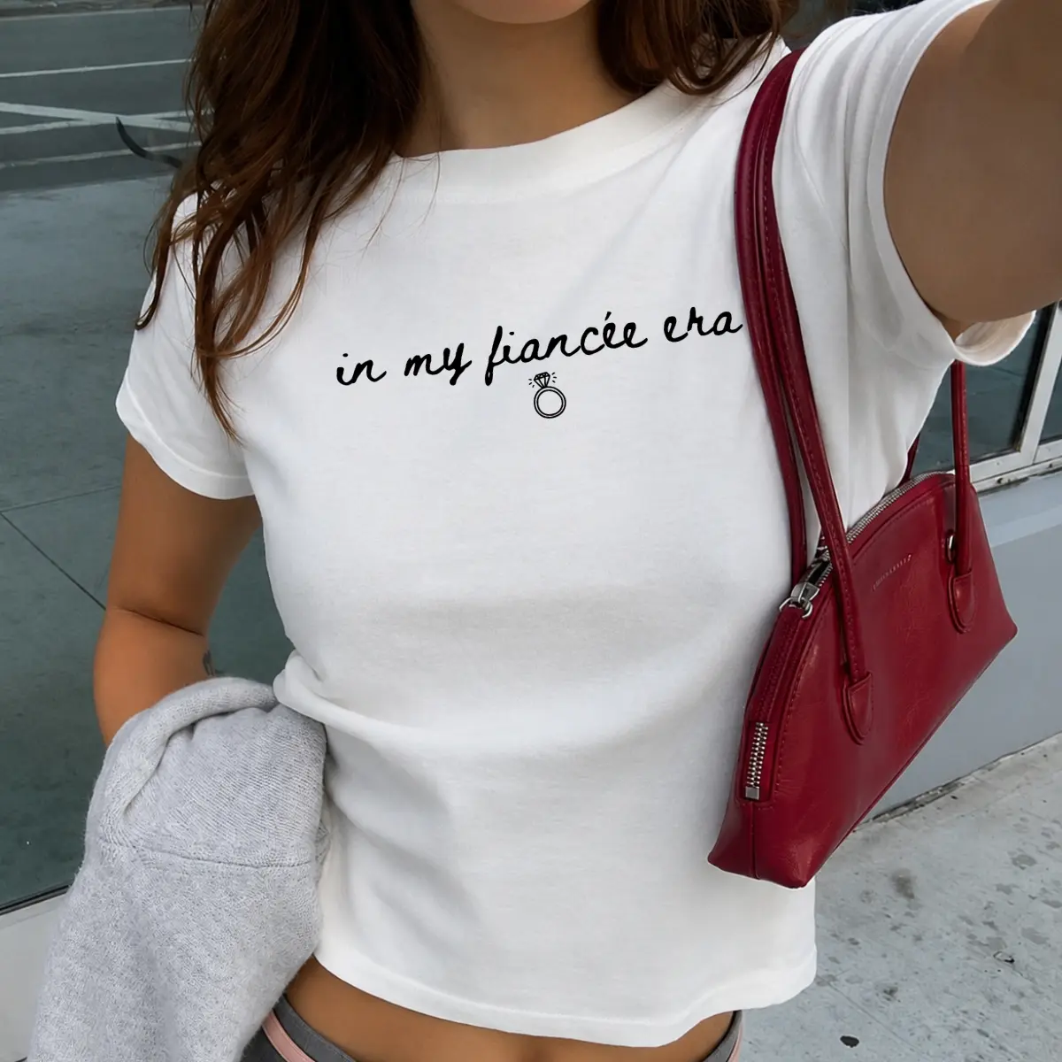 In My Fiancée Era Baby Tee, Engaged Graphic Shirt, Future Mrs Tee, Bridal Shower Gift, Bride To Be Bachelorette Top