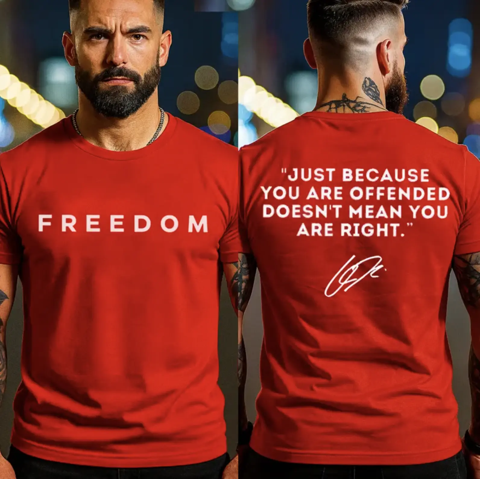 Wear Red October 14th Shirt, Just Because Tee, Signature 2 Sided T-Shirt, Vintage A True Patriot Graphic Shirt, American Hero Top, Gift For Him, Her
