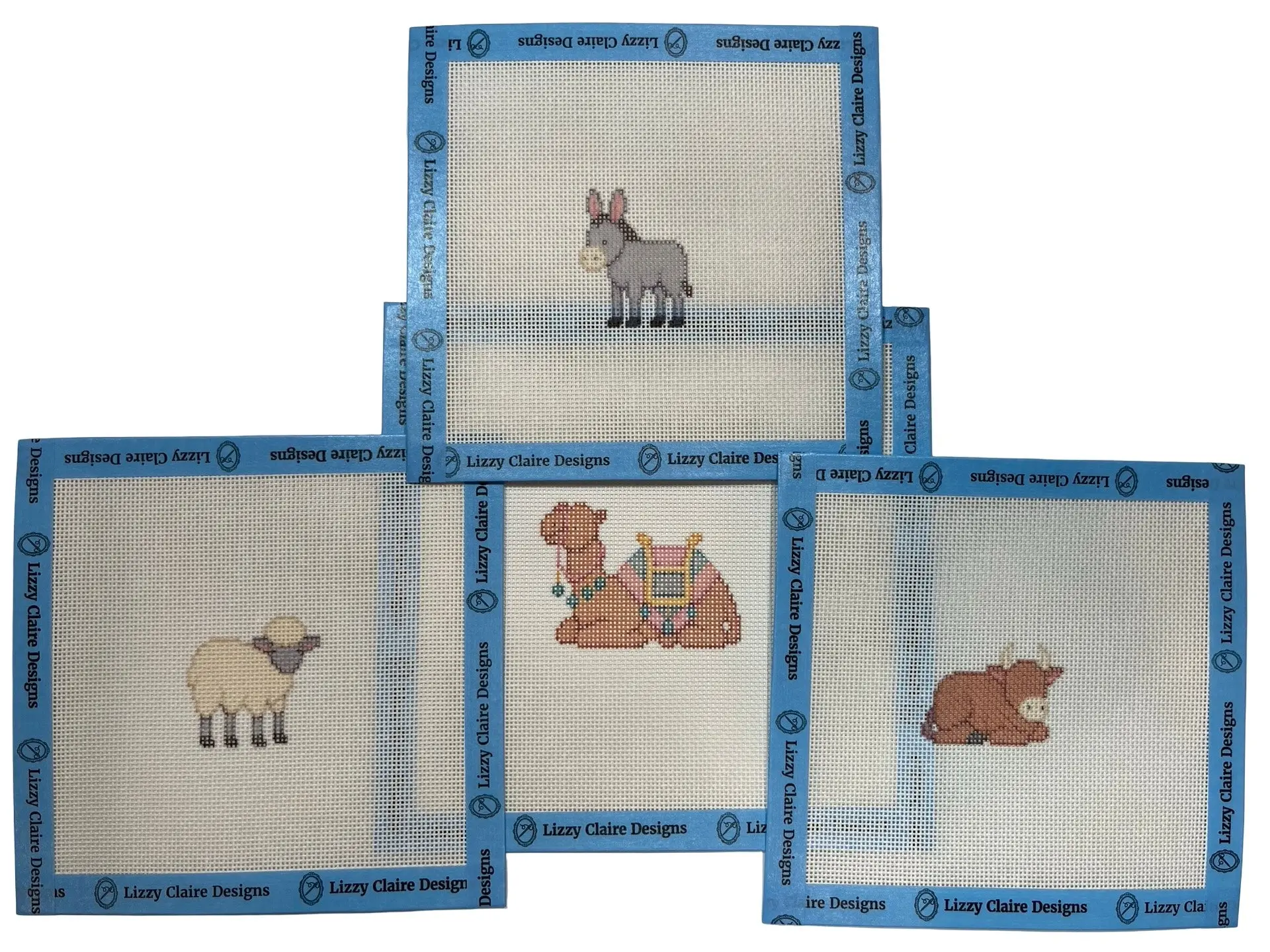 Christmas Nativity Set - Animals - 4 Canvas Set - 18 mesh - Needlepoint Canvases