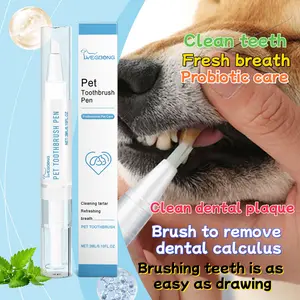 Pet Toothbrush Pen,Dog Teeth Cleaning Pen,Cat/Dog Tooth Whitening & Cleaning,Natural Plant Substance-Pet Teeth Repairing Kit,Dogs Cats Natural Plants Tartar Remover Tool (5ml)
