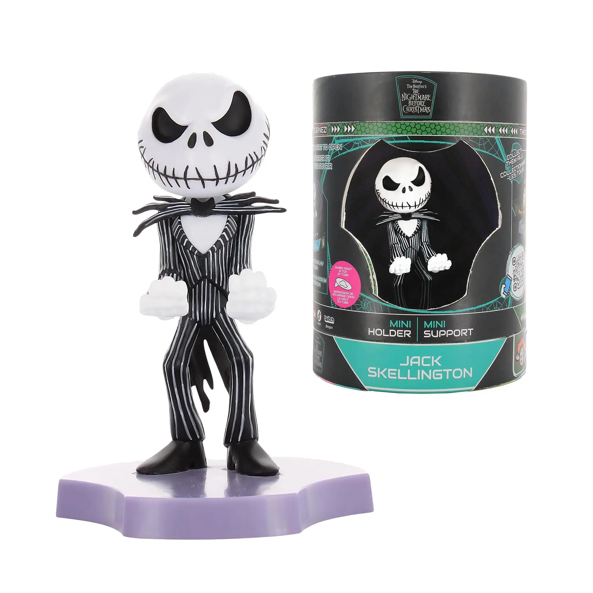 Disney The Nightmare Before Christmas Jack Skellington Mini Phone Stand, Toy Accessory for Smartphones, Cellphones, Mobile Devices