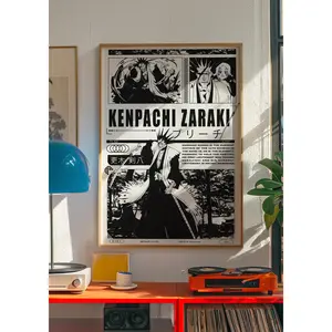 Bleach Kenpachi Zaraki Poster Kenpachi Zaraki Wall Art Manga Art Anime Wall Print Kenpachi Zaraki Wall Art Bleach Manga Print