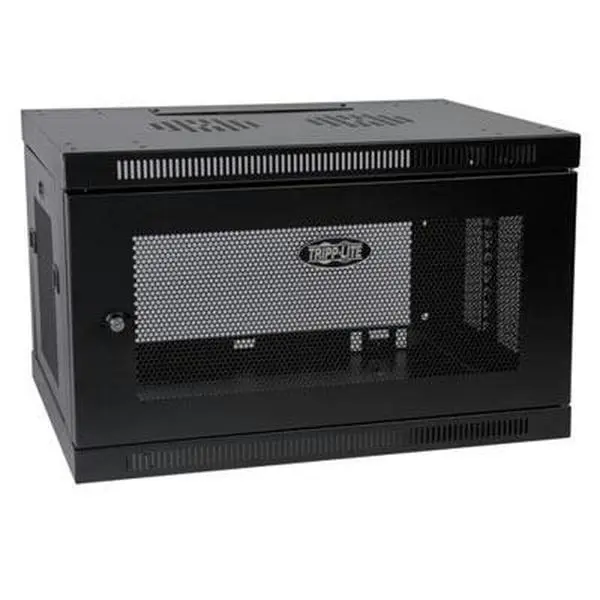 Tripp Lite 6U Wall-Mount Rack Enclosure Cabinet - Cable Management Storage Solution, Adjustable, Ventilated Front Door, Includes Brackets, Space-Saving, 140 lbs Weight Capacity