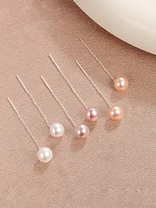 Elegant S925 Silver Pearl Teardrop Earrings for Women, Long Dangle Baroque Freshwater Pearls, Hypoallergenic Valentine's Day Gift