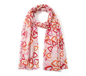 Youzey Gilded Hearts Lightweight Women's Scarf 34" x 70"