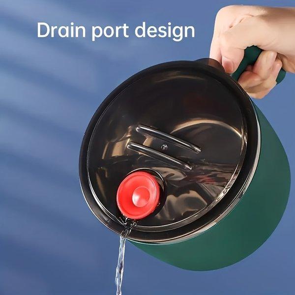 Stainless Steel Insulated Noodle Bowl with Lid – Portable Lunch Container, Ramen Bowl with Drain Design, Multifunction Food Serving Bowl for Travel & Kitchen